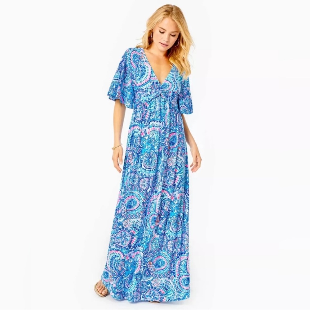 NWOT Lilly Pulitzer Minka Sleeved Maxi dress Size 4